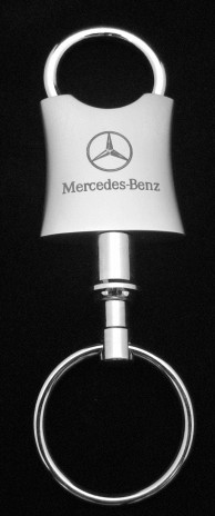 Mercedes Key Chain Dual Ring Silver  